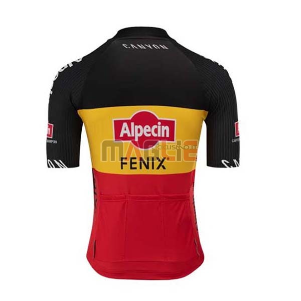 Maglia Alpecin Fenix Manica Corta 2020 Nero Giallo Rosso